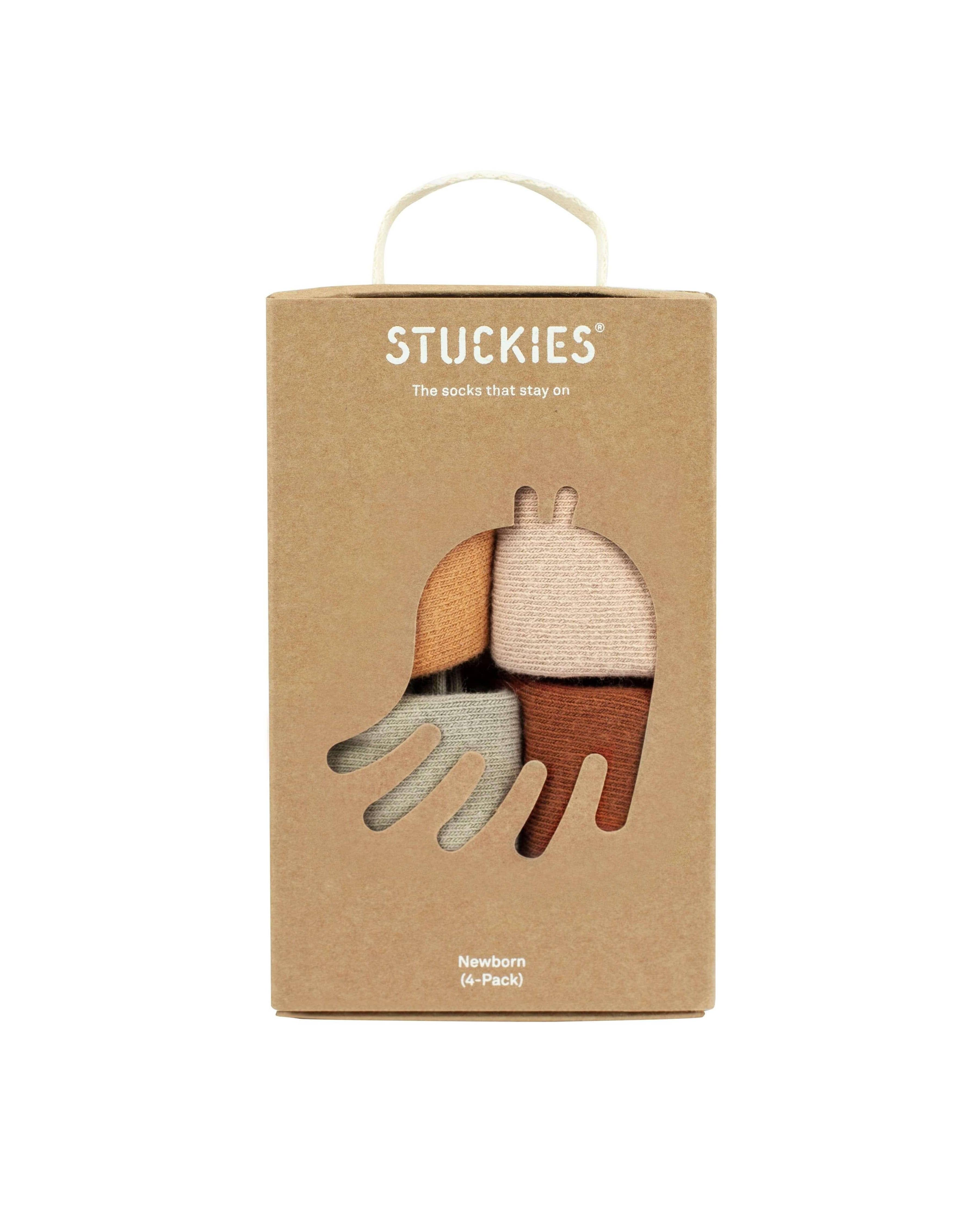 STUCKIES strumpor för nyfödd med sömlös tå och "stay on" - 4-pack - Tofs - Strumpor - MamaMilla