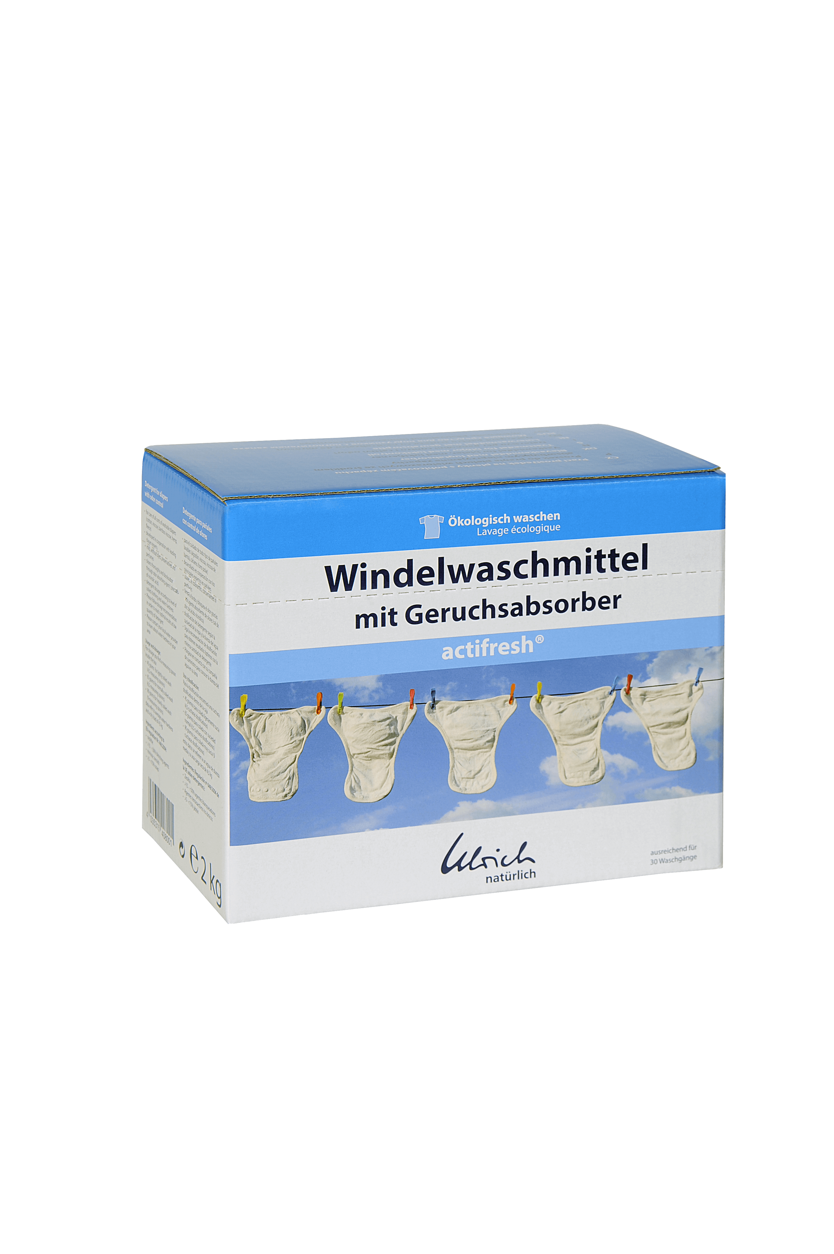 Ulrich Natürlich Windelasche mit Geruchsabsorber (Actifresh) – 2 kg – Waschpulver – MamaMilla