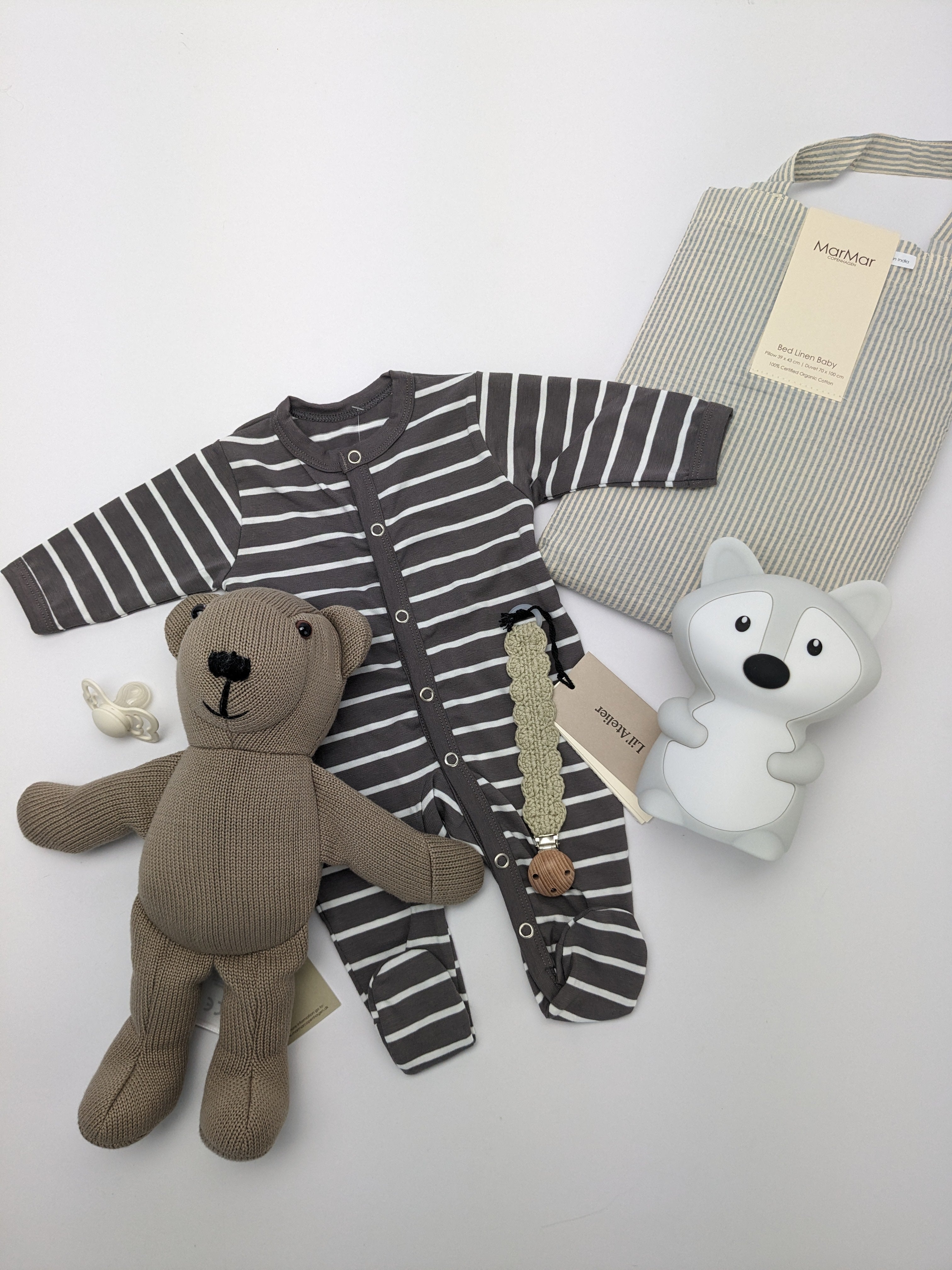Joha katoenen nachtjapon met voetjes - Strepen - Beige/crème - Nachtkleding - MamaMilla