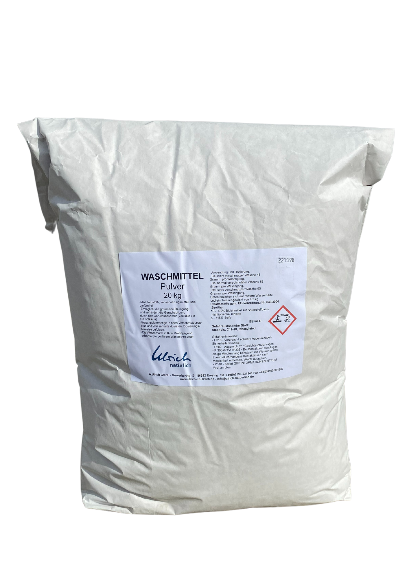 Ulrich Natürlich Sportwaschmittel mit Geruchsabsorber (Actifresh) – Pulver – 20 kg – Waschpulver – MamaMilla
