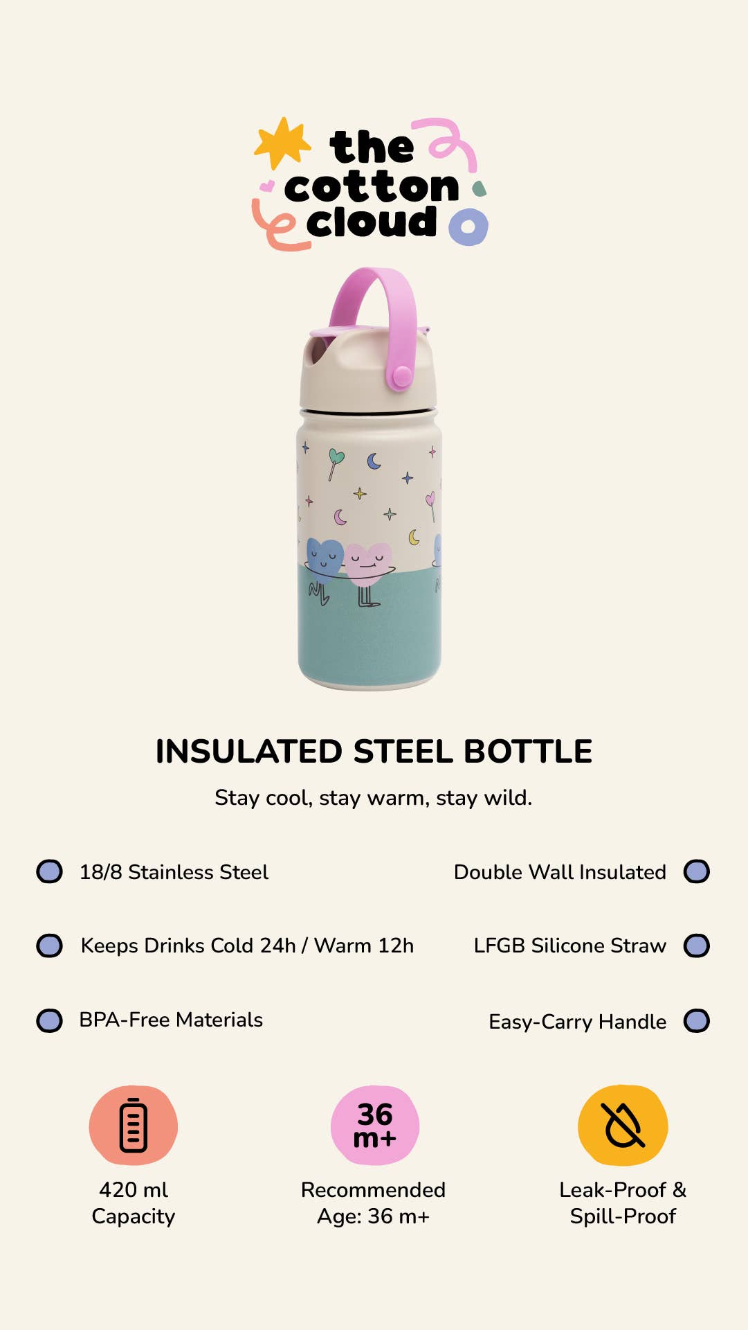 The Cotton Cloud Drikkedunk Rustfri Stål - Gravhund