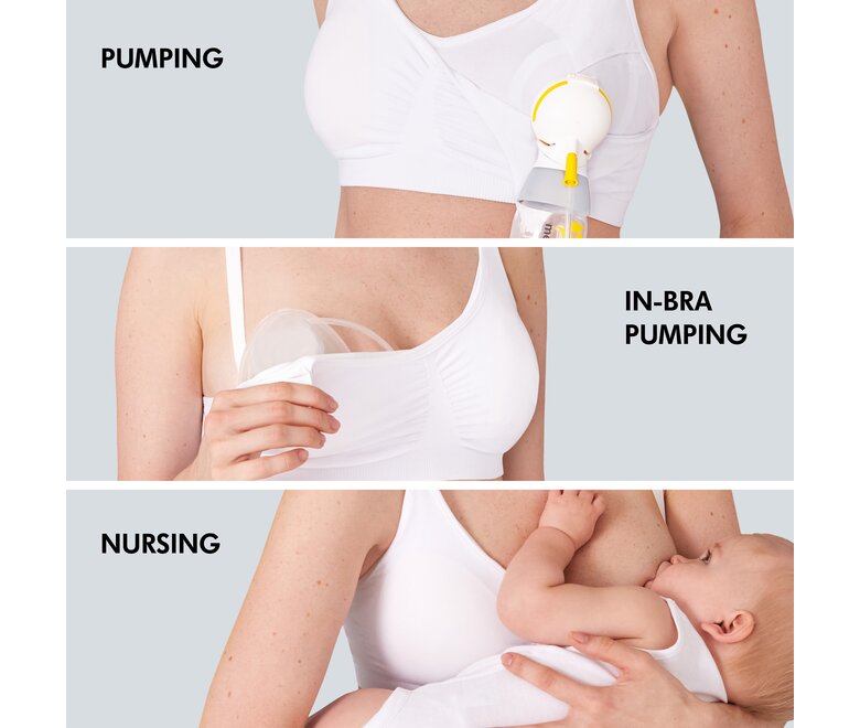 Medela Bequemer 3-in-1-Still- und Pump-BH, Schwarz, Größe M - MamaMilla