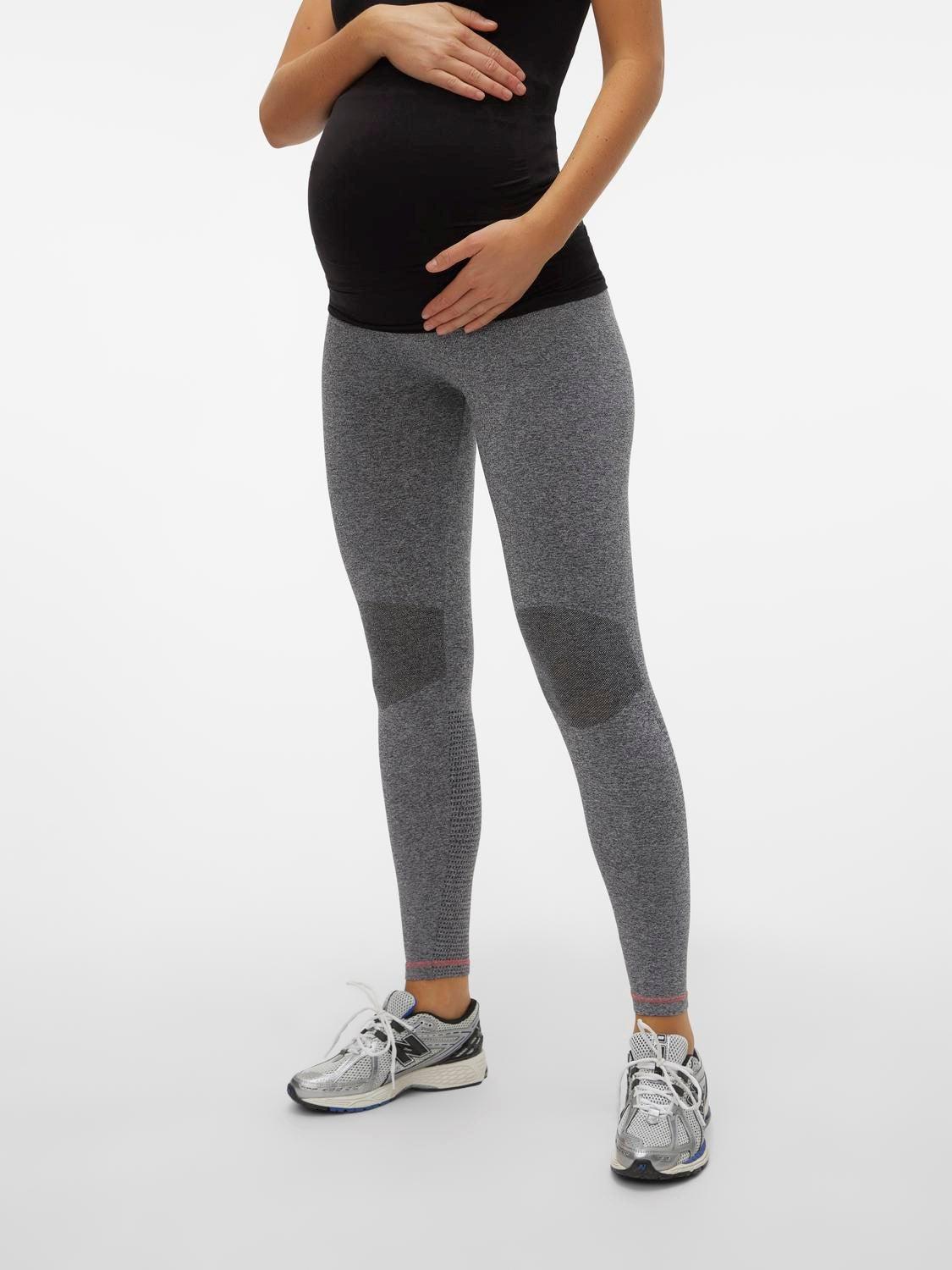 Mamalicious Schwangerschafts-Trainingsleggings – Grau meliert – Umstandsmode – MamaMilla