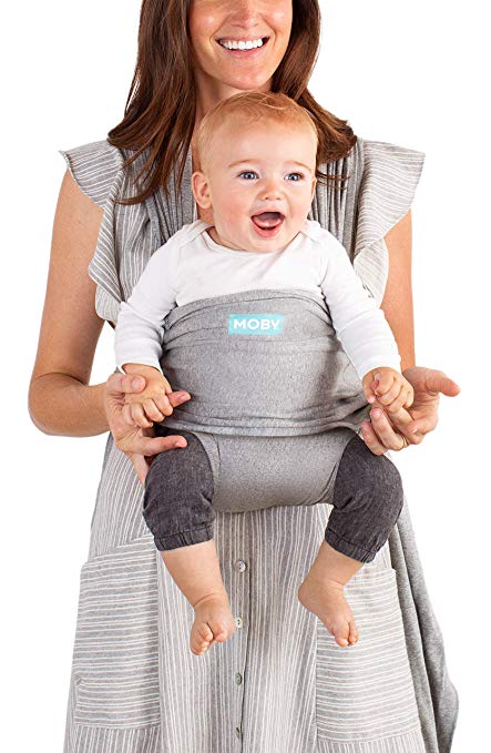 Moby – Fit Stretch Swaddle/Carrier – Heathered Grey – Stretch Swaddle – MamaMilla