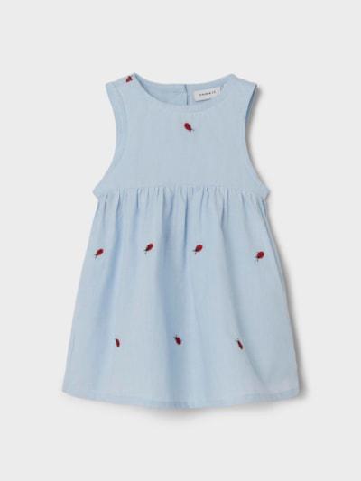 Name it Spencer Kleid – Ferilla – Marienkäfer – Chambray Blau – Kleid – MamaMilla