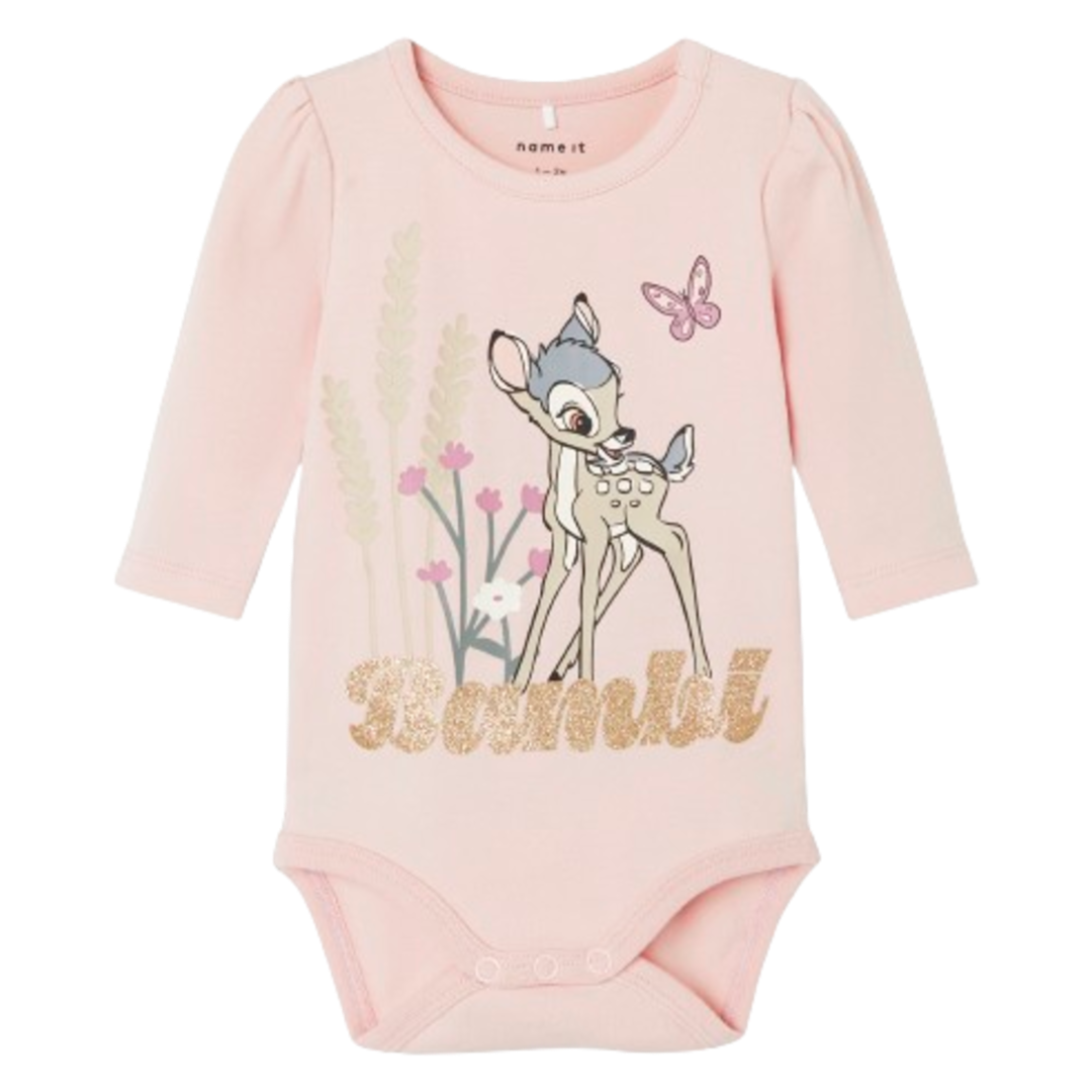 Name it Body mit Disney-Motiv und Glitzer – Droma – Bambi – Sepia Rose – Body – MamaMilla
