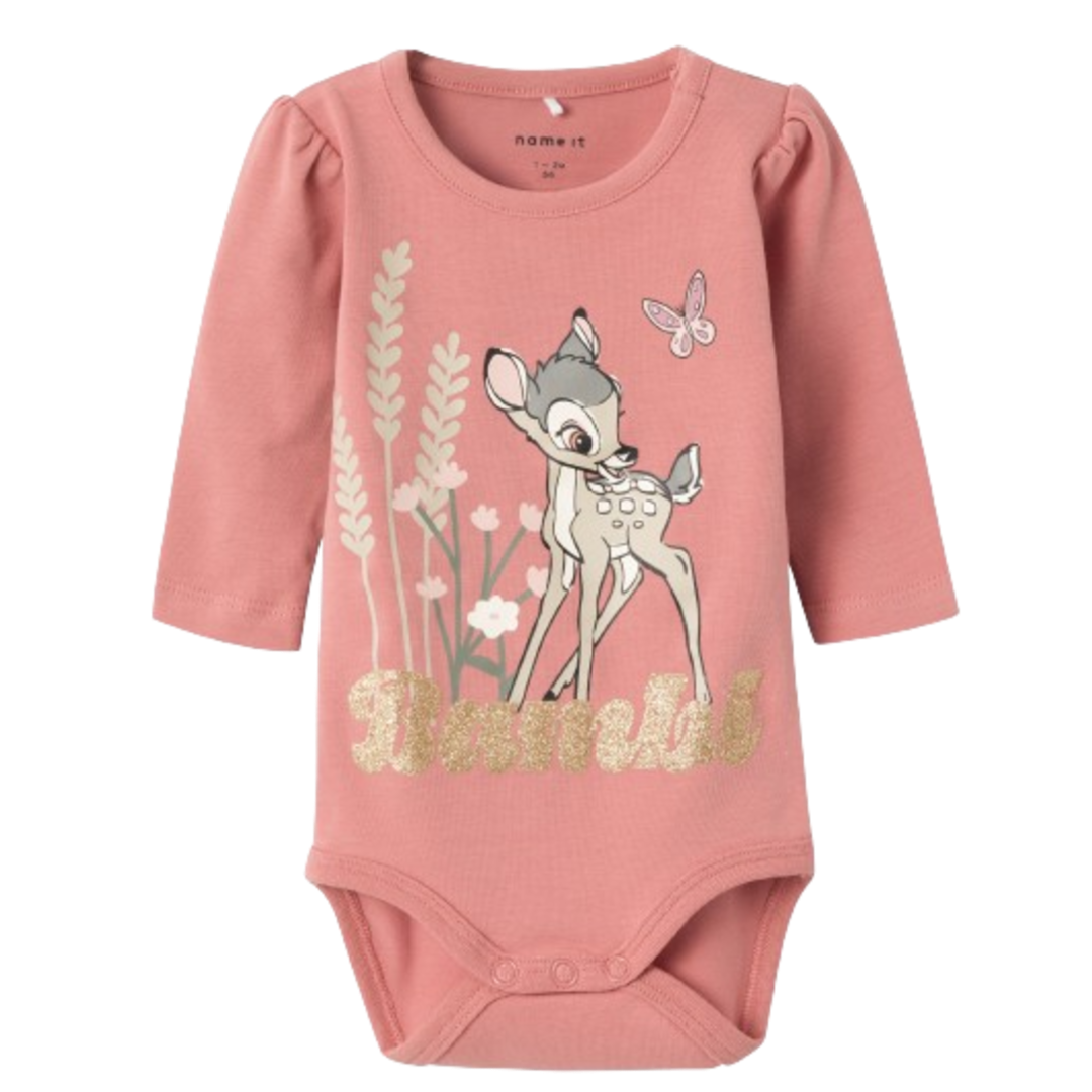 Name it Body mit Disney-Motiv und Glitzer – Droma – Bambi – Ash Rose – Body – MamaMilla