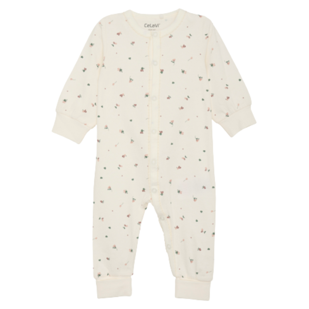 Celavi Onesie-Spitzenbesatz – Blumen – Rosenbraun – Onesie – MamaMilla