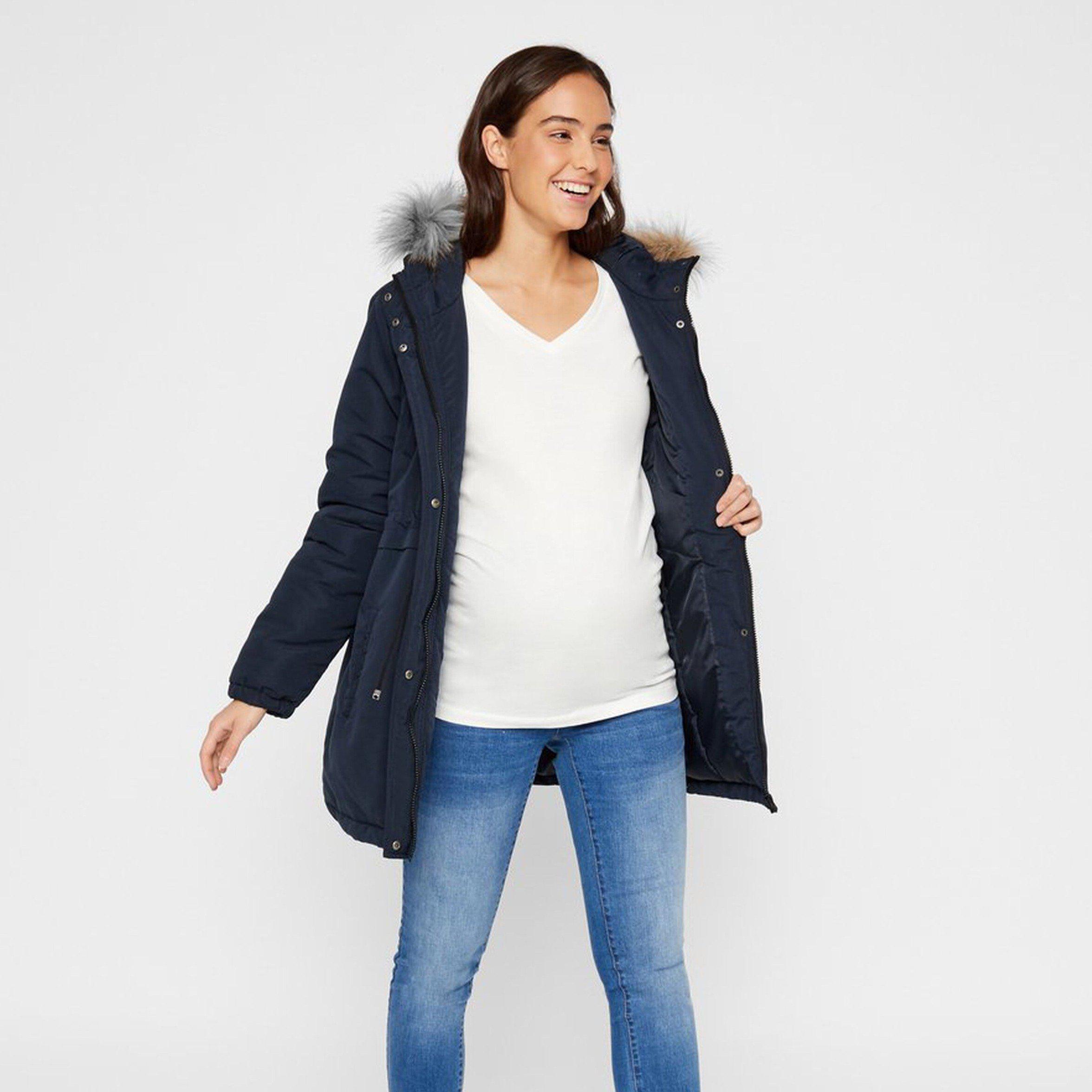 Mamalicious Umstands-Parkajacke – Jessa – Marineblauer Blazer – Umstandsjacke – MamaMilla
