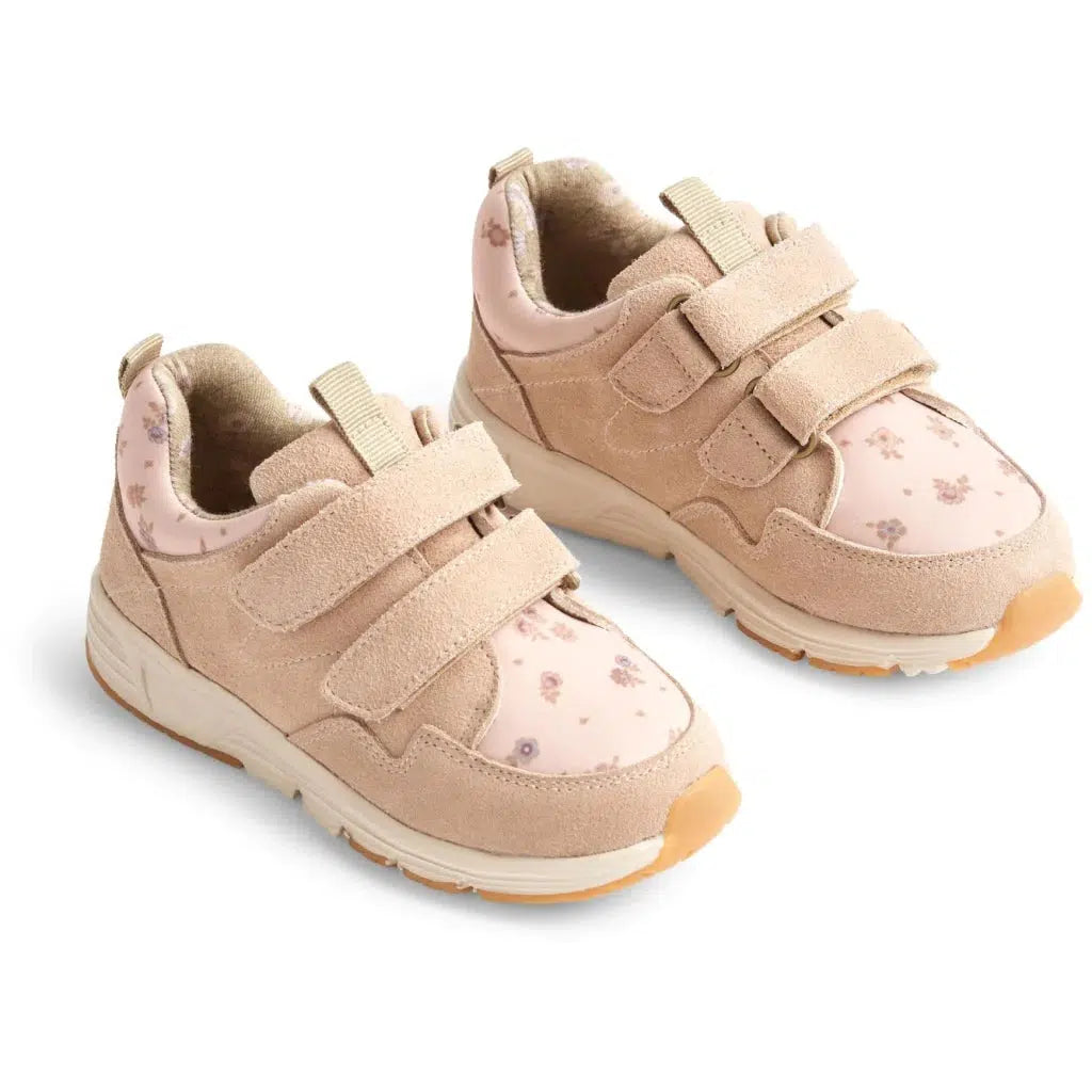 Wheat Toney bedruckter Klett-Sneaker – rosa-beige Blumen – Schuhe – MamaMilla