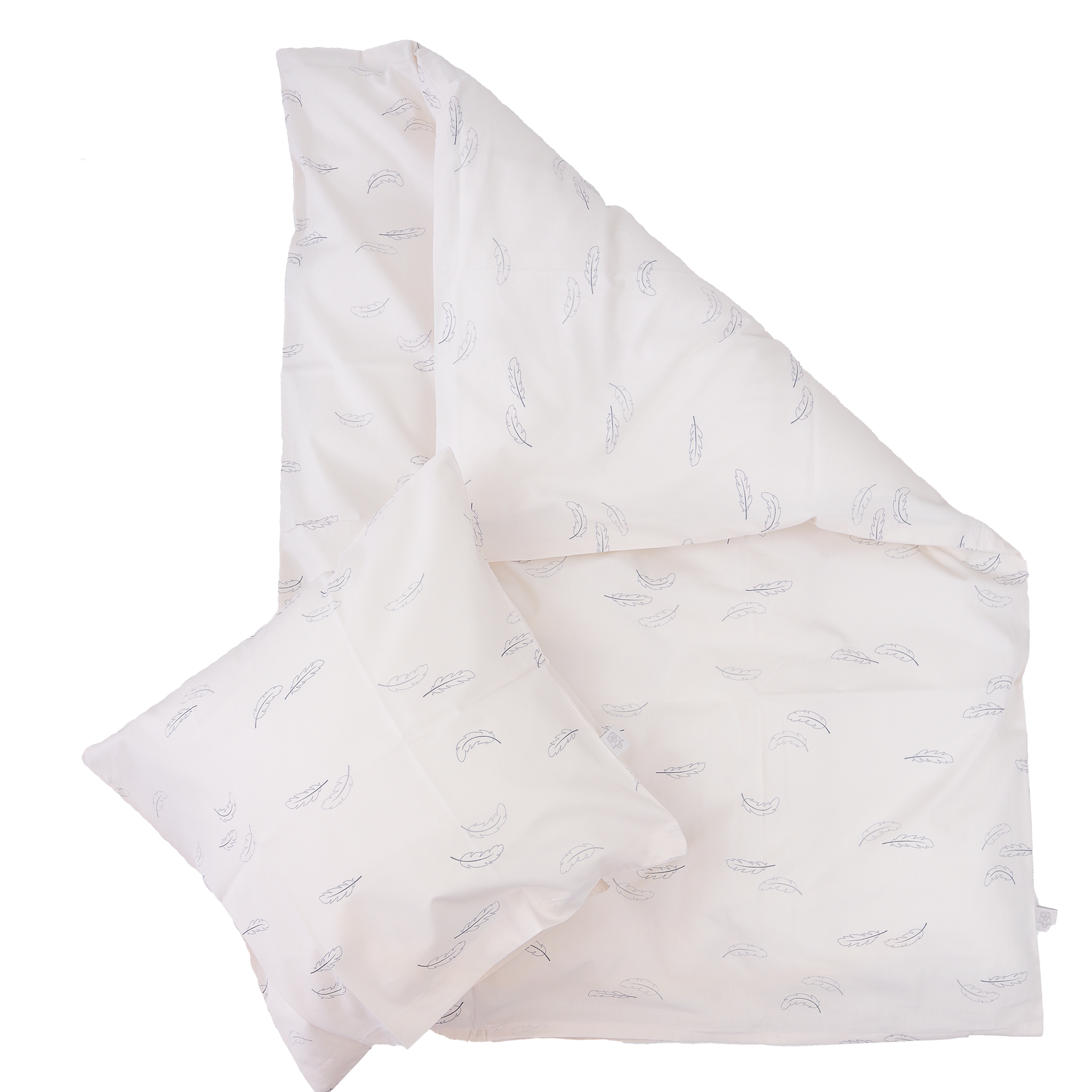 MamaMilla Babybettwäsche aus Bio-Baumwolle – Blaue Federn – Babybettwäsche – MamaMilla