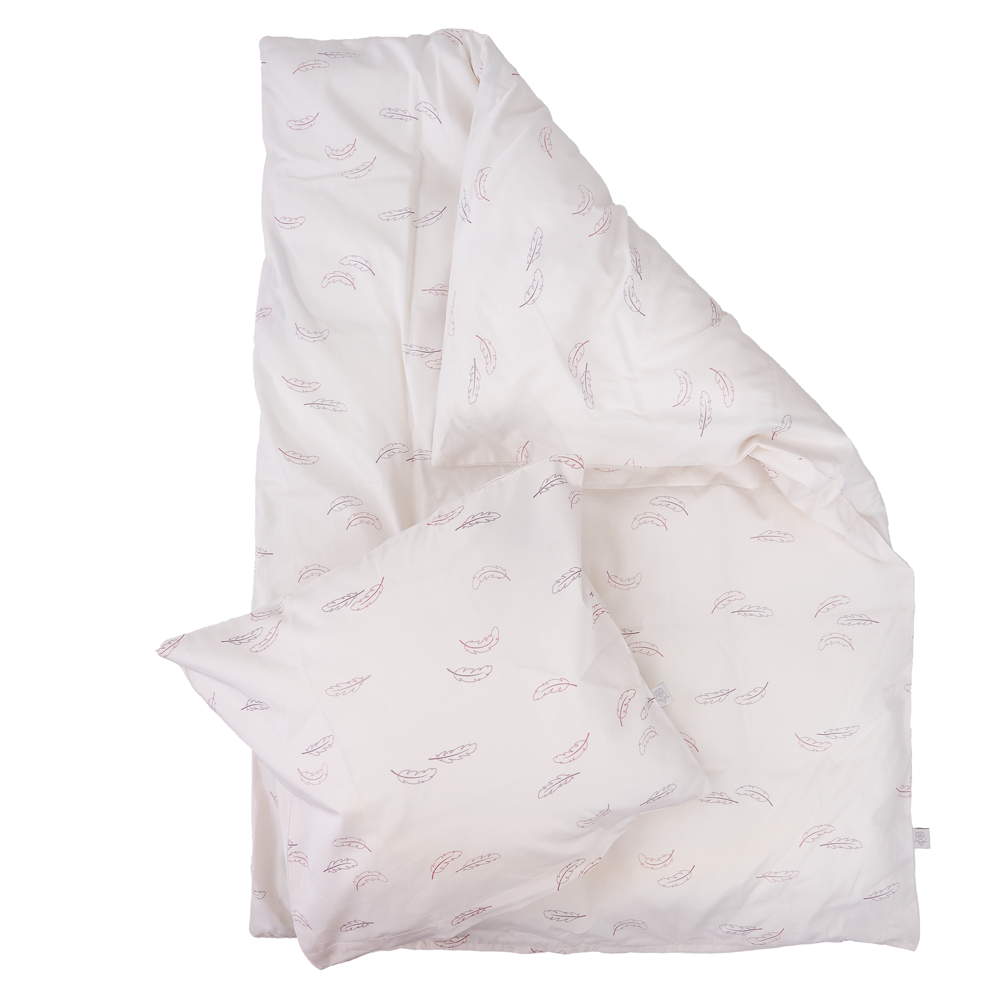 MamaMilla Babybettwäsche aus Bio-Baumwolle – Rosa Federn – Babybettwäsche – MamaMilla