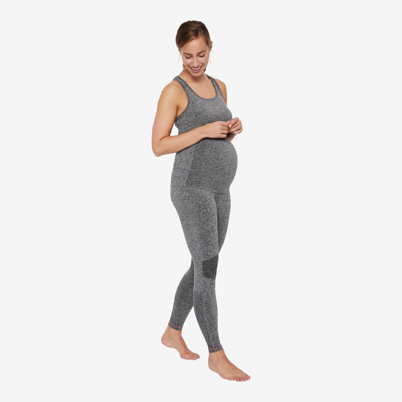 Mamalicious Schwangerschafts-Trainingsleggings – Grau meliert – Umstandsmode – MamaMilla
