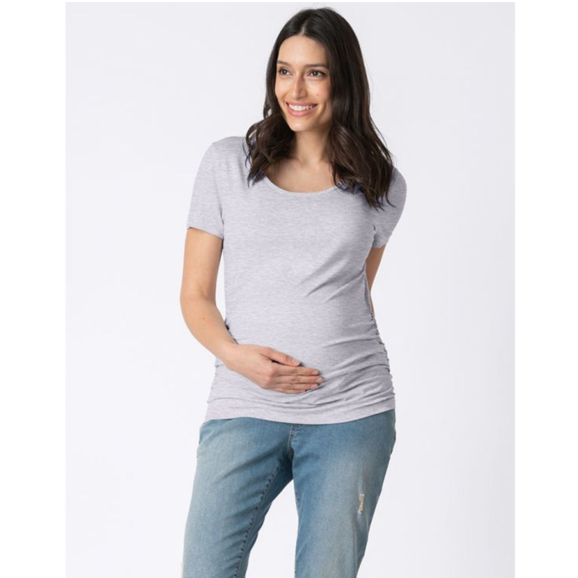 Seraphine 2er-Pack Vente- T-Shirts aus Bambus – Julianne – Marineblau/Grau – Umstandsmode – MamaMilla