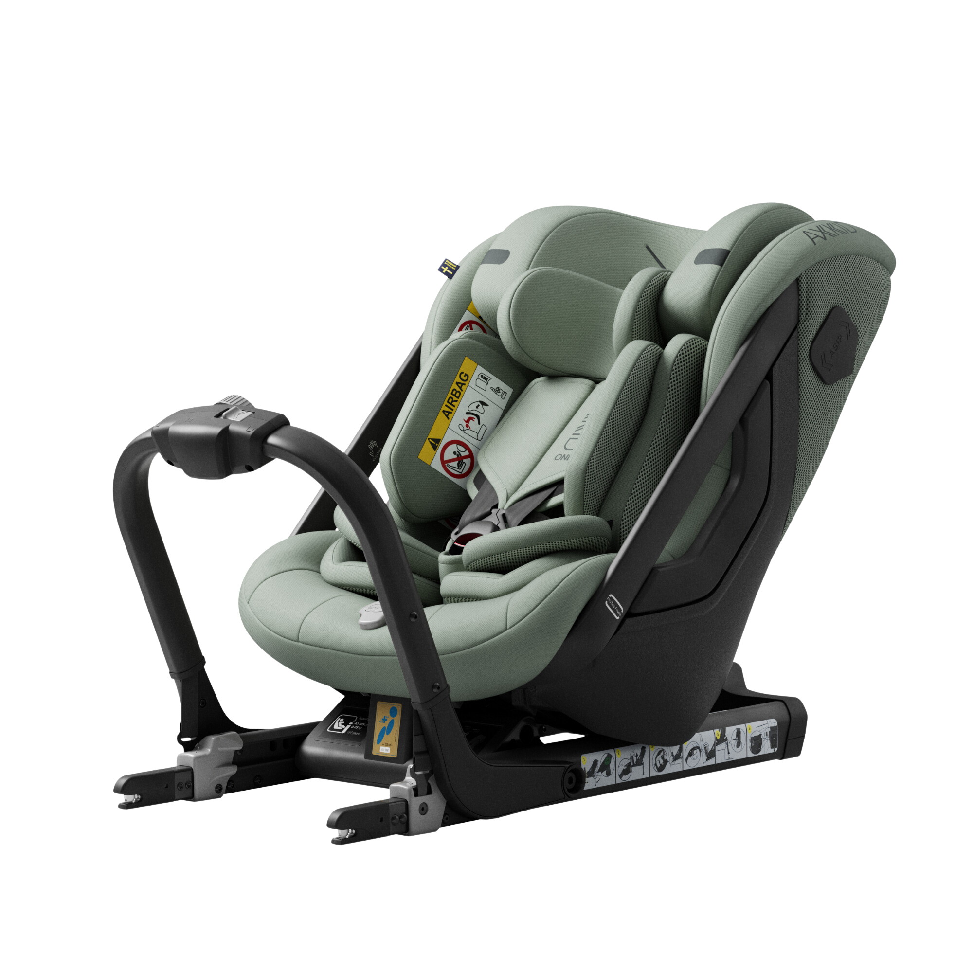 Axkid ONE+ 3 – Nordic Bloom Green – iSize 40–125 cm – 40–125 cm (Neugeborene bis 7 Jahre) – MamaMilla
