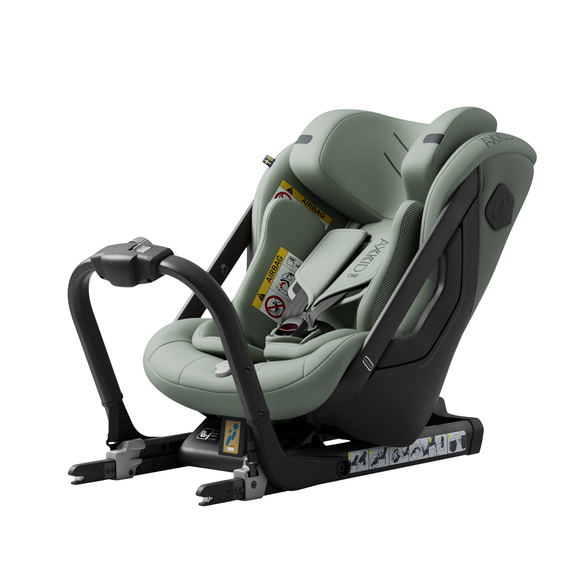 Axkid ONE+ 3 – Nordic Bloom Green – iSize 40–125 cm – 40–125 cm (Neugeborene bis 7 Jahre) – MamaMilla