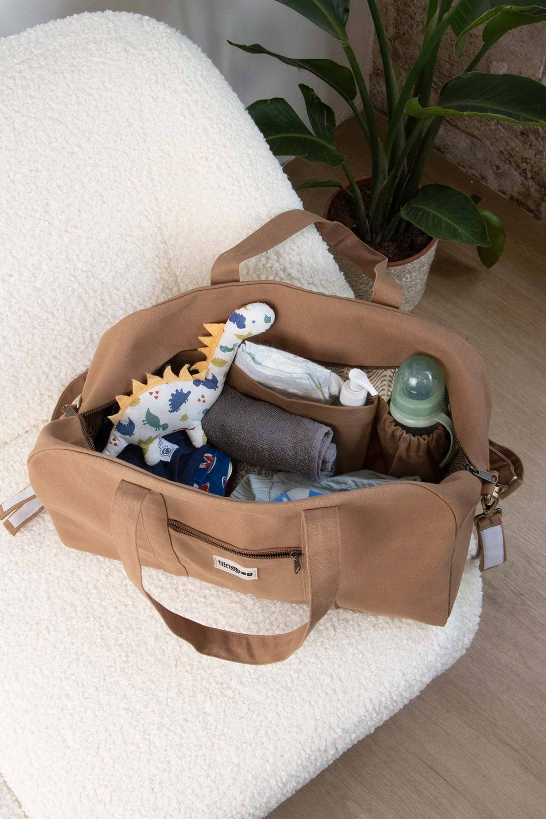 Hindbag Pusletaske - Økologisk Bomuld - Brun