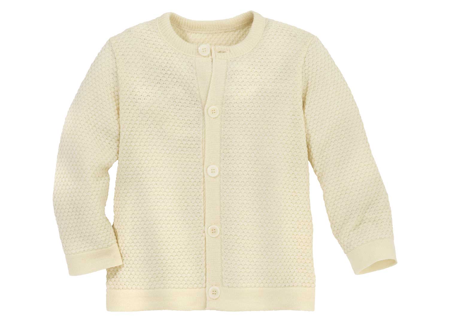 Strickjacke im Waffelstrick - Merinowolle - Natur - Disana Bio-Babykleidung
