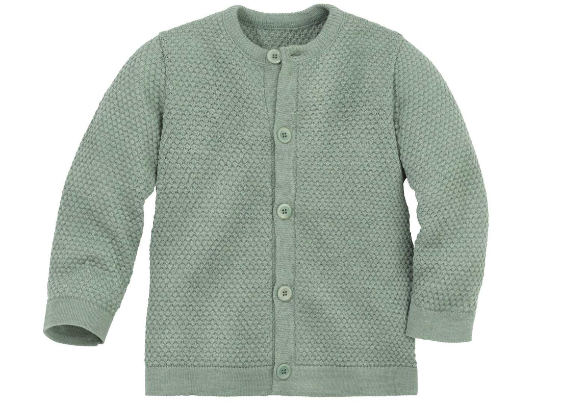 Strickjacke im Waffelstrick - Merinowolle - Jade - Disana Bio-Babykleidung