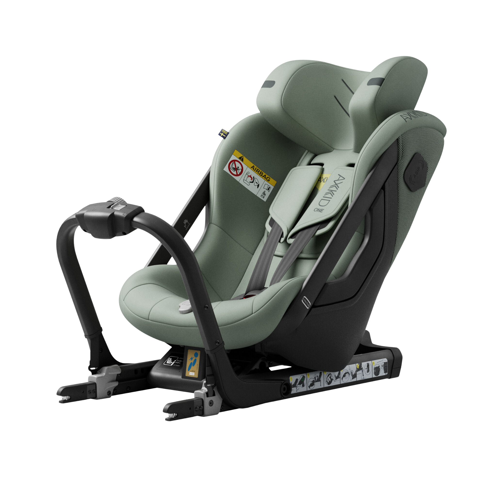 Axkid ONE+ 3 – Nordic Bloom Green – iSize 40–125 cm – 40–125 cm (Neugeborene bis 7 Jahre) – MamaMilla