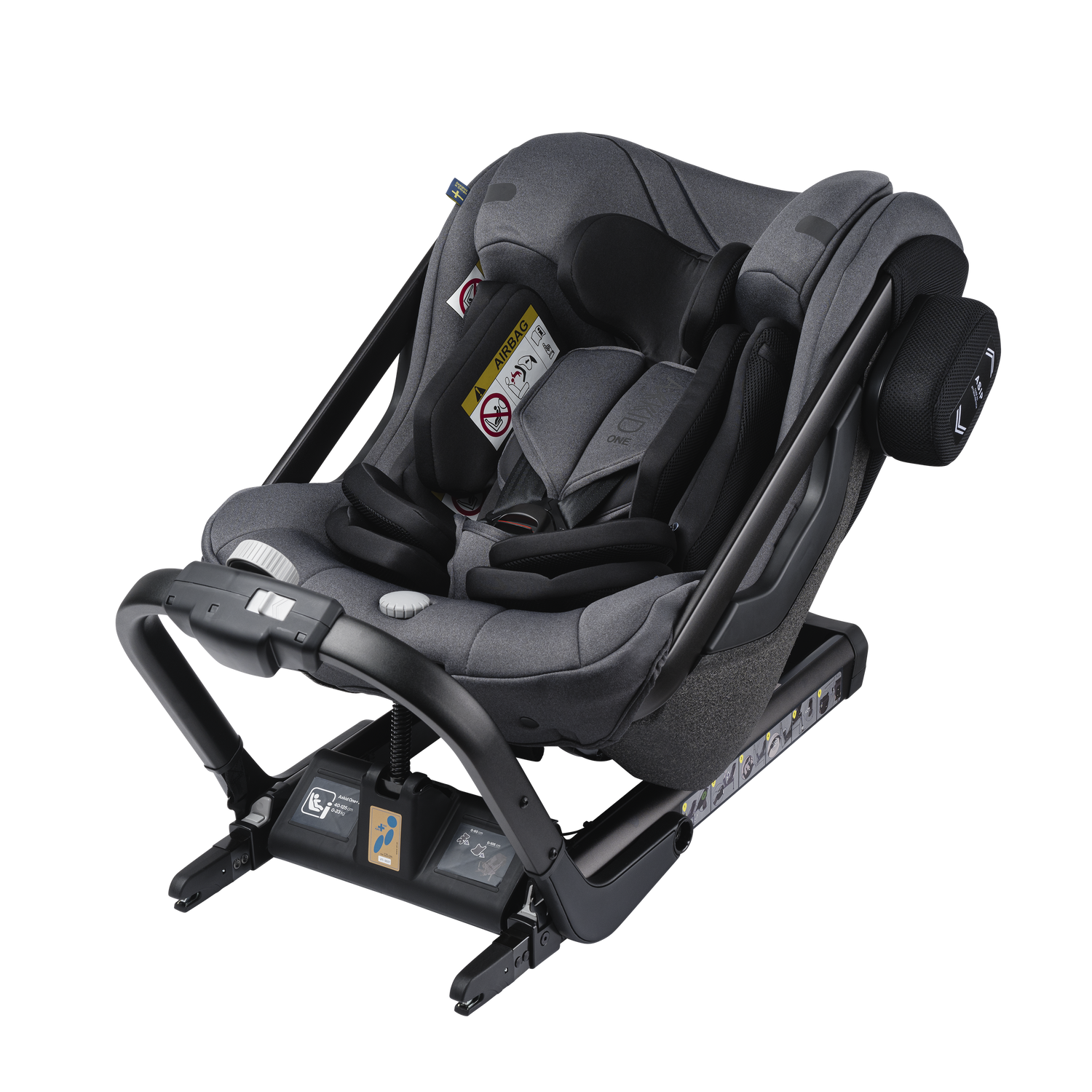 Axkid ONE+ 2 – Granite Melange – iSize 40–125 cm – 40–125 cm (Neugeborene bis 7 Jahre) – MamaMilla