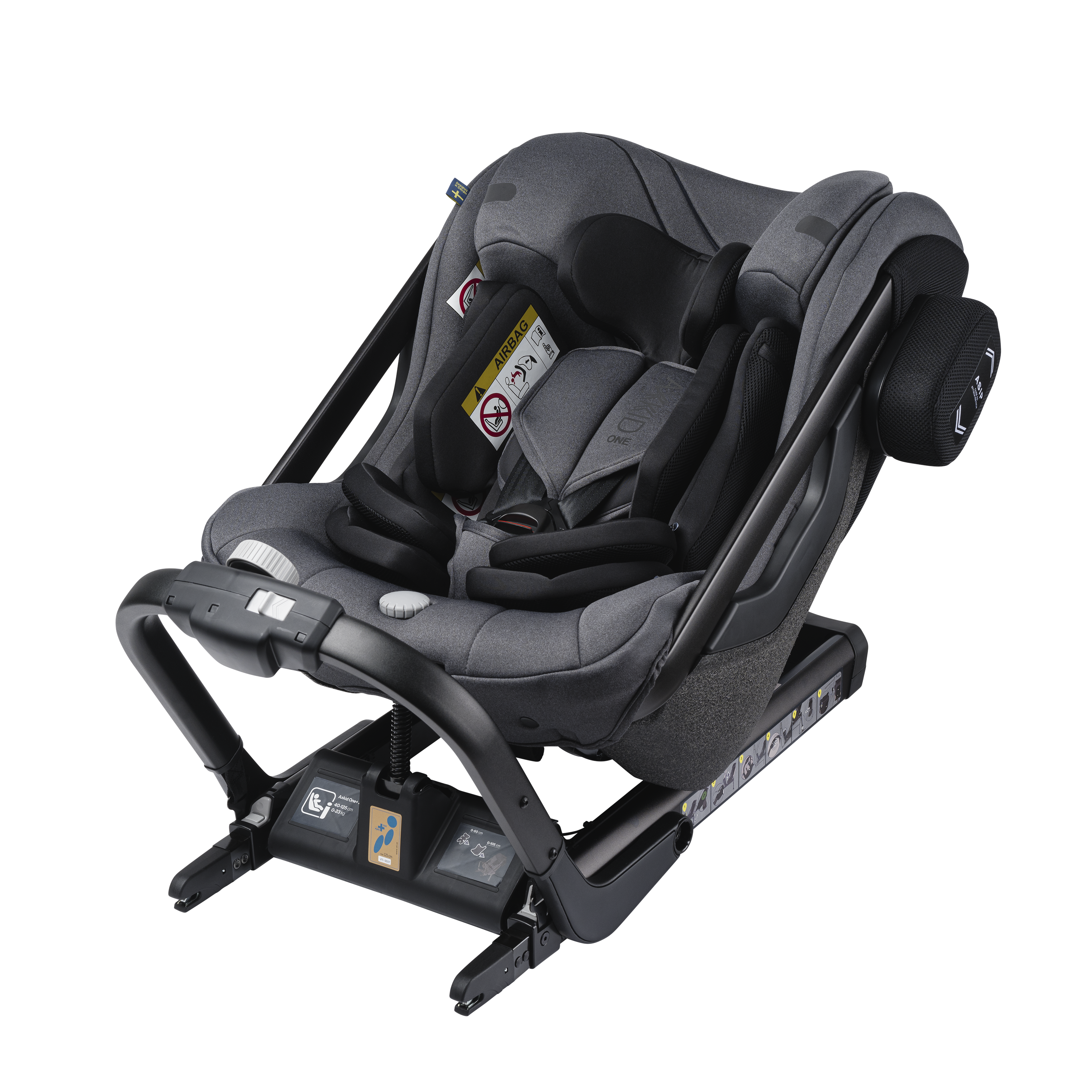 Axkid ONE+ 2 – Granite Melange – iSize 40–125 cm – 40–125 cm (Neugeborene bis 7 Jahre) – MamaMilla
