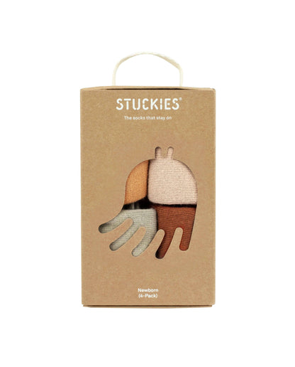 STUCKIES strumpor för nyfödd med sömlös tå och "stay on" - 4-pack - Tofs - Strumpor - MamaMilla