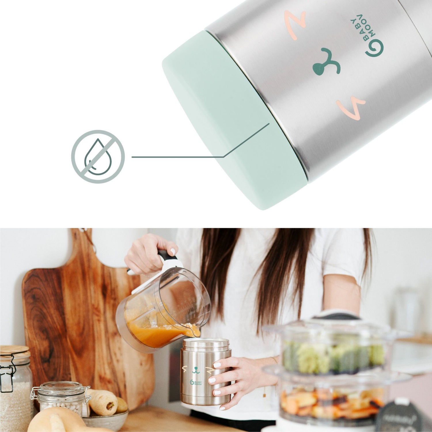 Babymoov Thermos-Lebensmittelbox aus Edelstahl – 350 ml – Thermos-Lebensmittelbox – MamaMilla