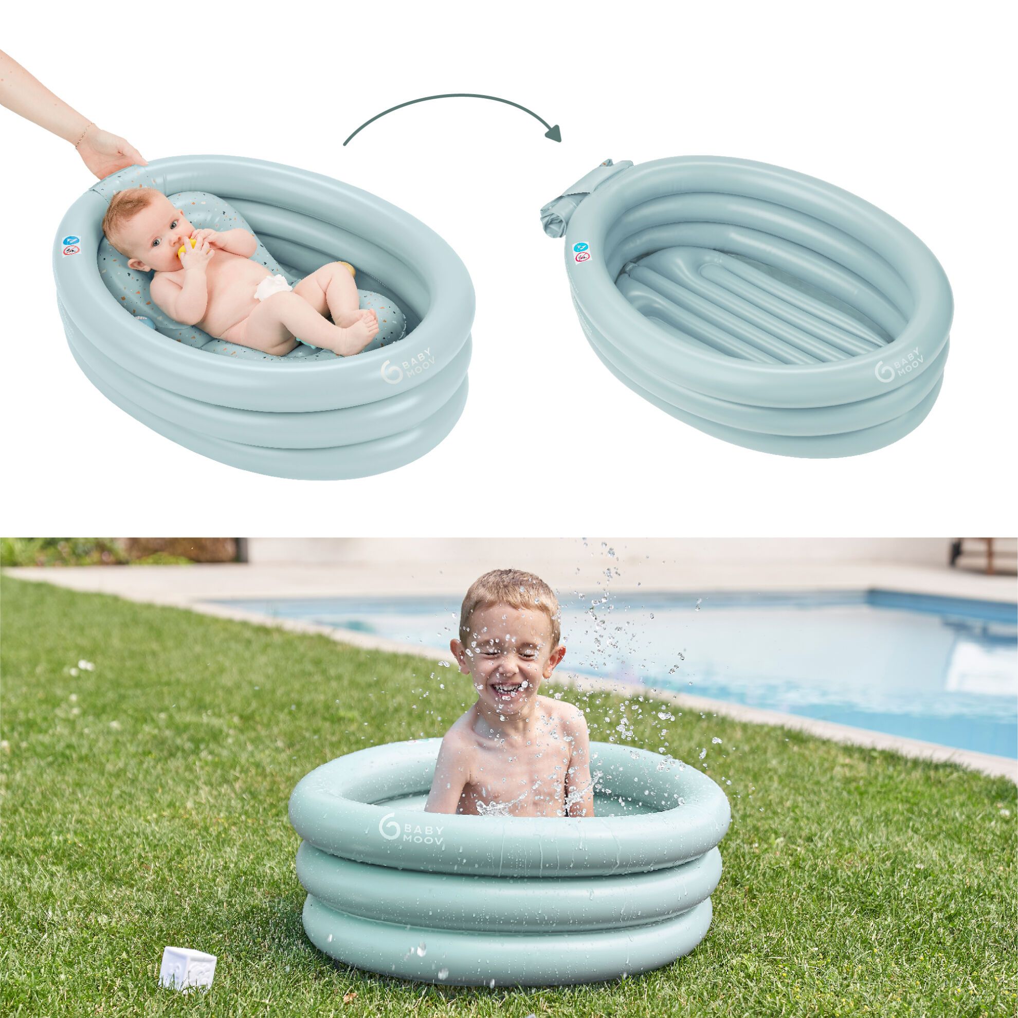 Babymoov Aufblasbare Badewanne – Aqua Dots – Badewanne – MamaMilla
