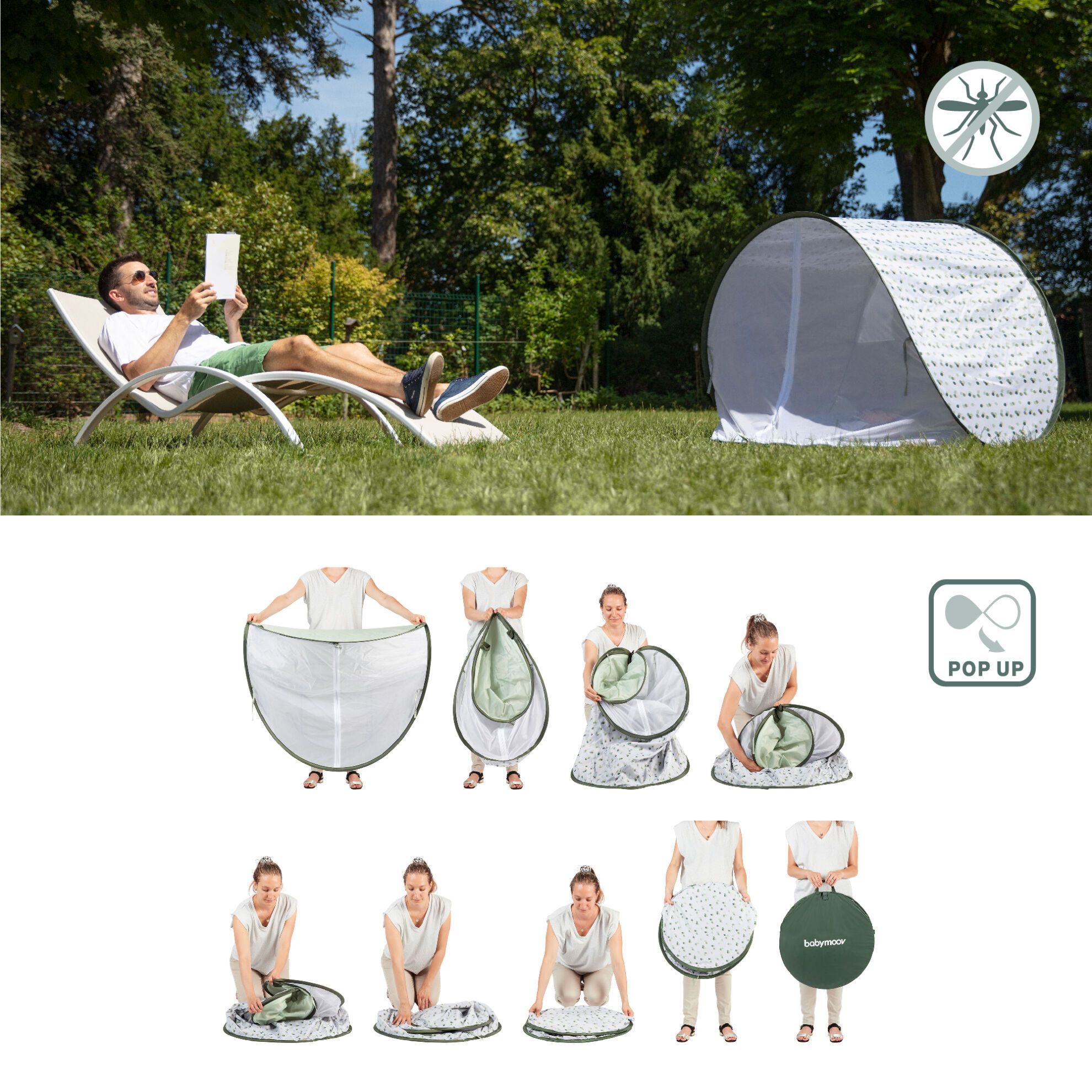 Babymoov UV-Zelt – Grün – Provence – UV-Zelt – MamaMilla
