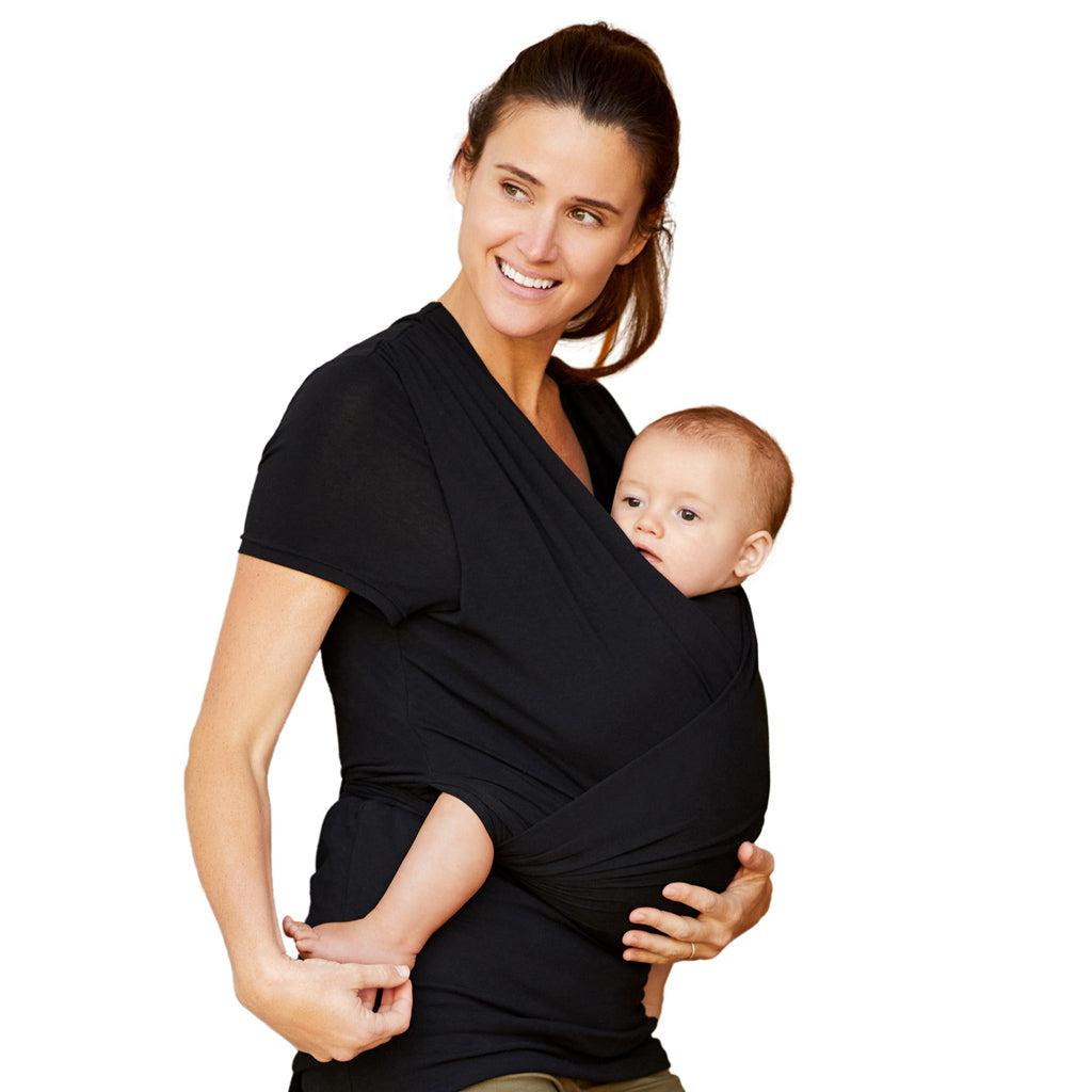 Moby Top met ondersteuning en Wrap t-shirt Bump &amp; Beyond - Zwart - Stretch wrap - MamaMilla