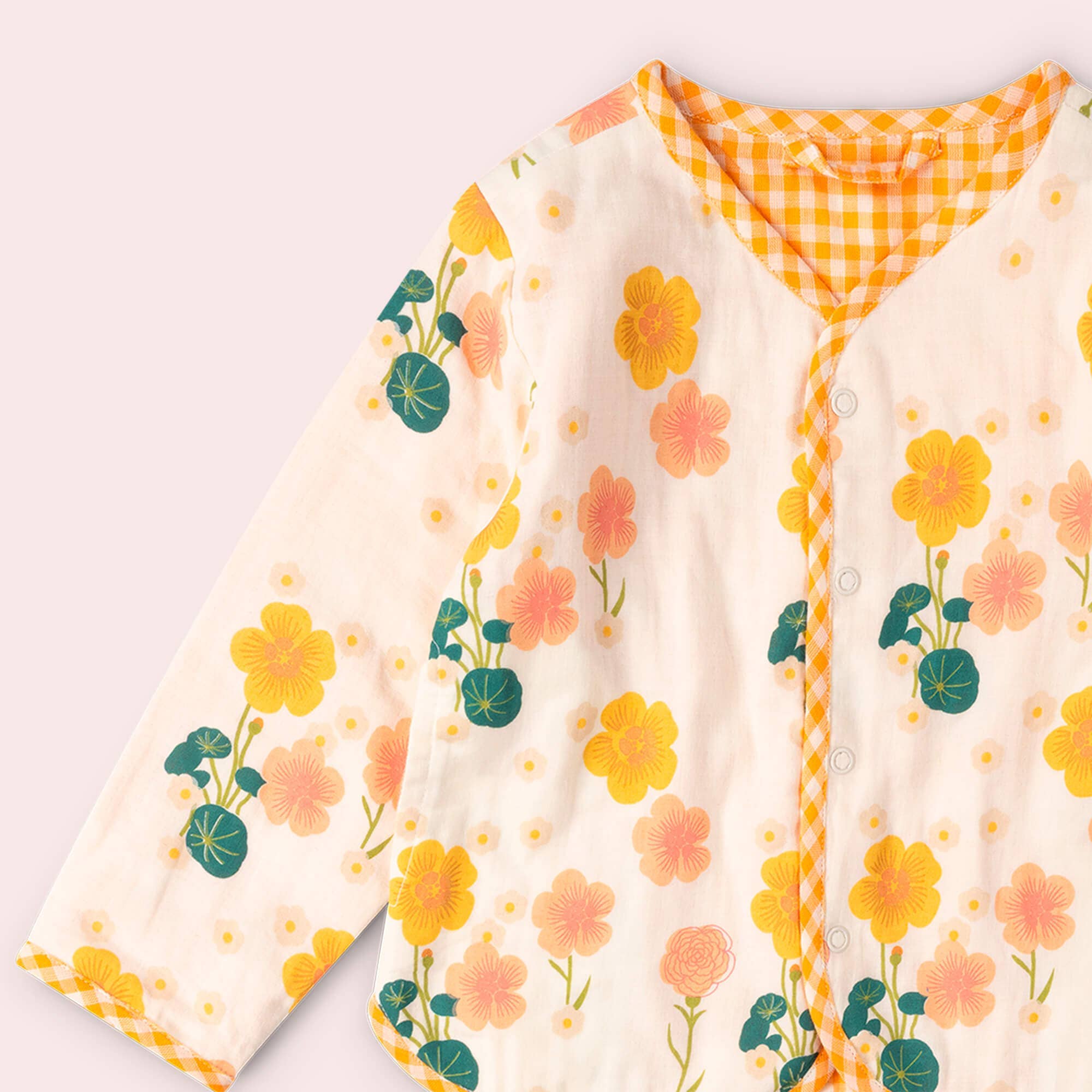 Little Green Radicals Forårsjakke - Børn - Vendbar - Creme Blomster