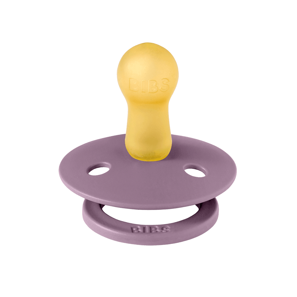 BIBS Colour ronde speen maat 2, latex – Violet Sky/Mauve (2-pack) - MamaMilla