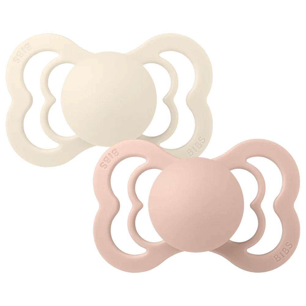 BIBS Supreme symmetrische speen maat 2, siliconen – Ivory/Blush (2-pack) - MamaMilla