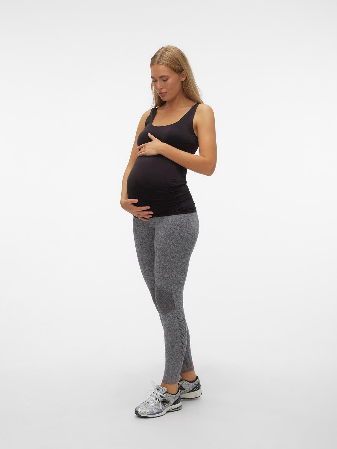 Mamalicious Schwangerschafts-Trainingsleggings – Grau meliert – Umstandsmode – MamaMilla