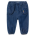 Nennen Sie es weiche Baggy-Jeans mit Rüschen/Stickerei – Bella – Dark Blue Denim – Hosen – MamaMilla