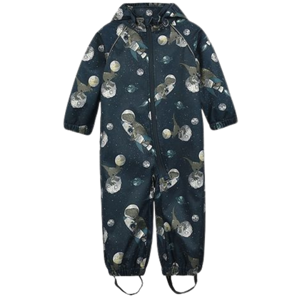 Minymo Softshell-Anzug – Dinos im Zimmer – Blue Nights – Softshell – Kind – MamaMilla