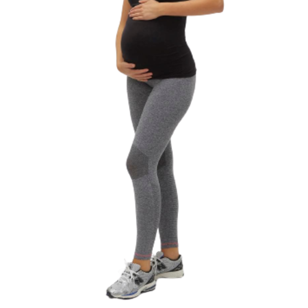 Mamalicious Schwangerschafts-Trainingsleggings – Grau meliert – Umstandsmode – MamaMilla