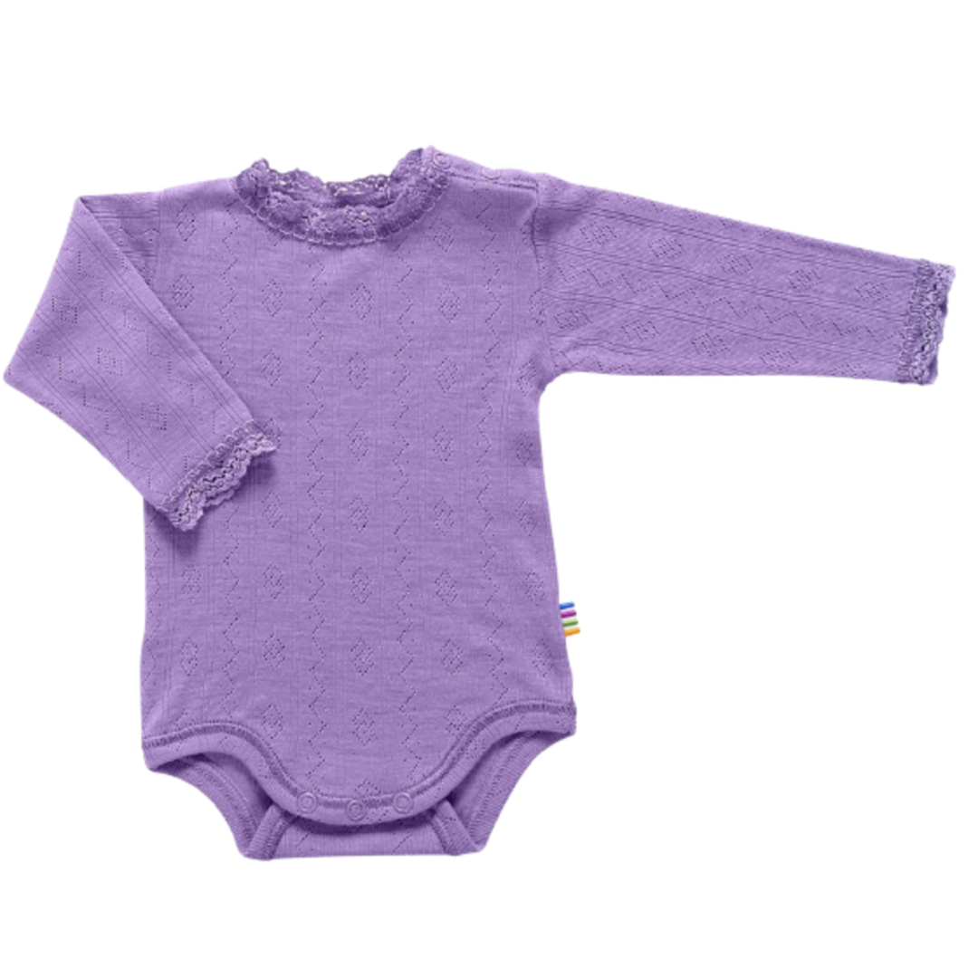 Joha-Body aus Wolle und Seide mit Spitze – Lila – Body – MamaMilla