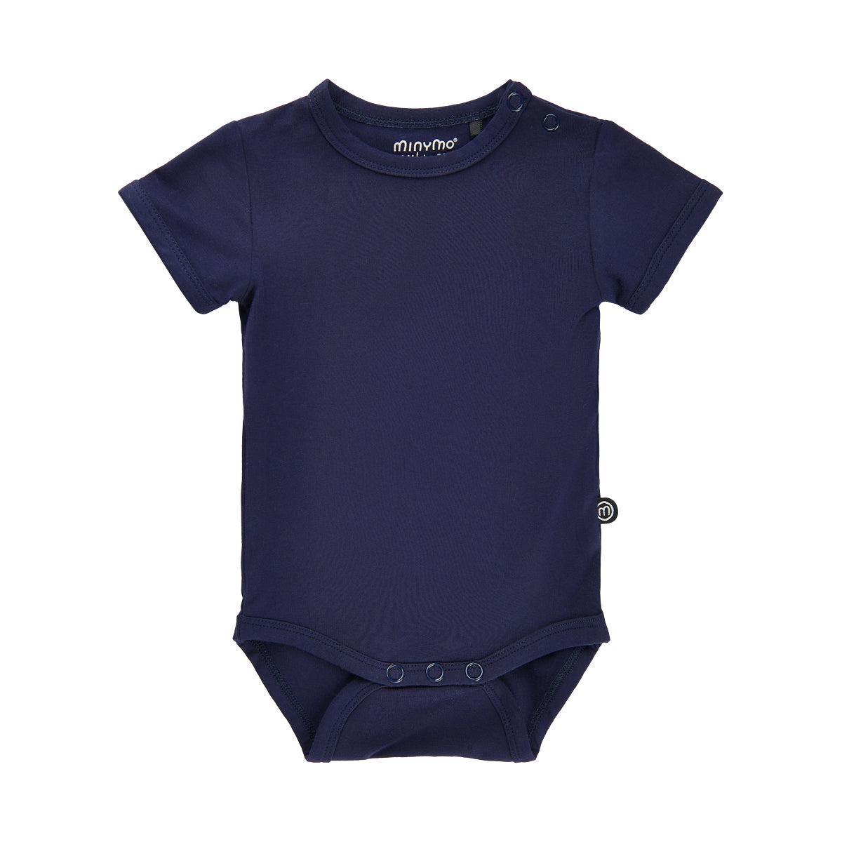 Minymo-Body mit kurzen Ärmeln aus Bambus – Dunkelblau – Body – MamaMilla