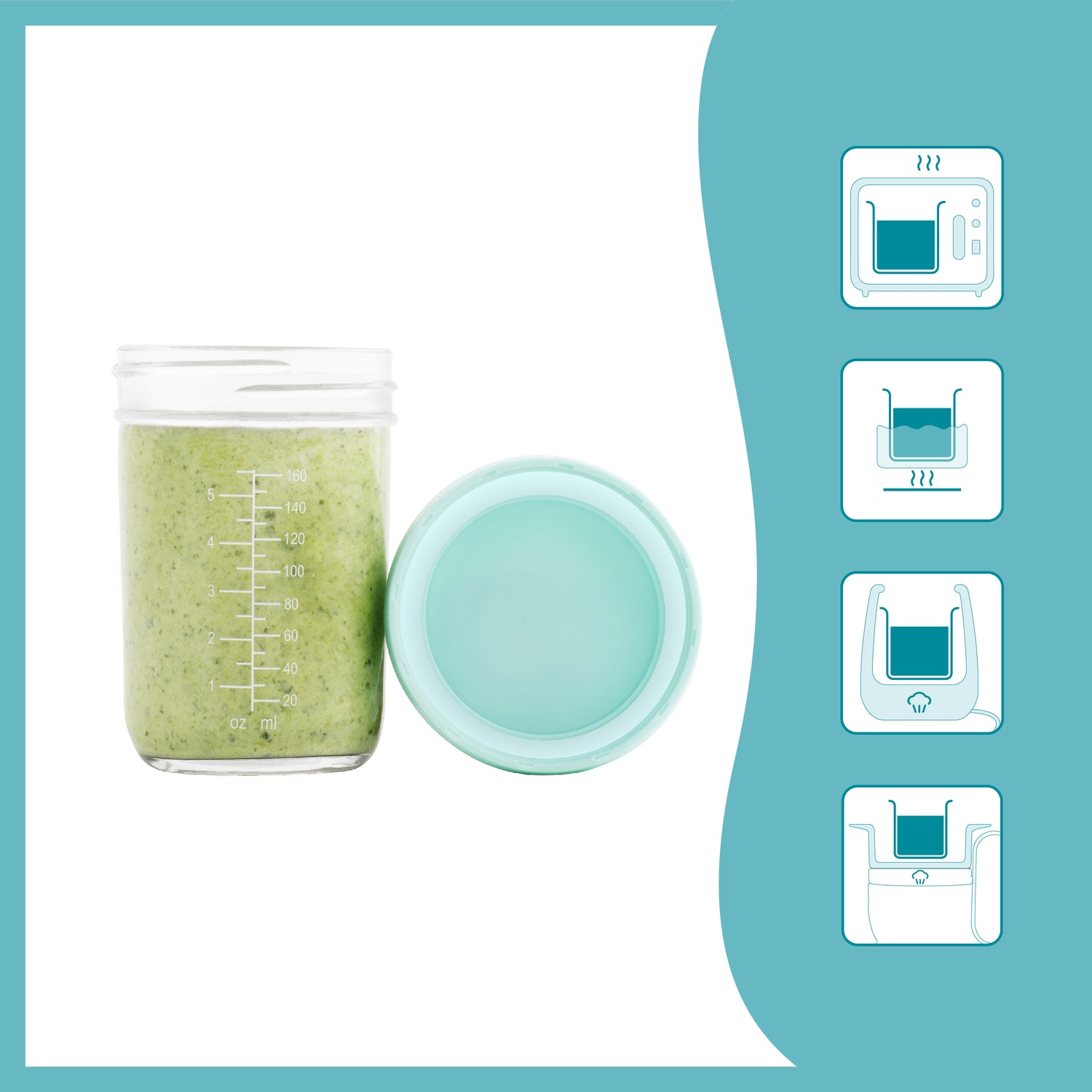 Babymoov Glaseimer (4 Stück) – 240 ml – Porridge – MamaMilla