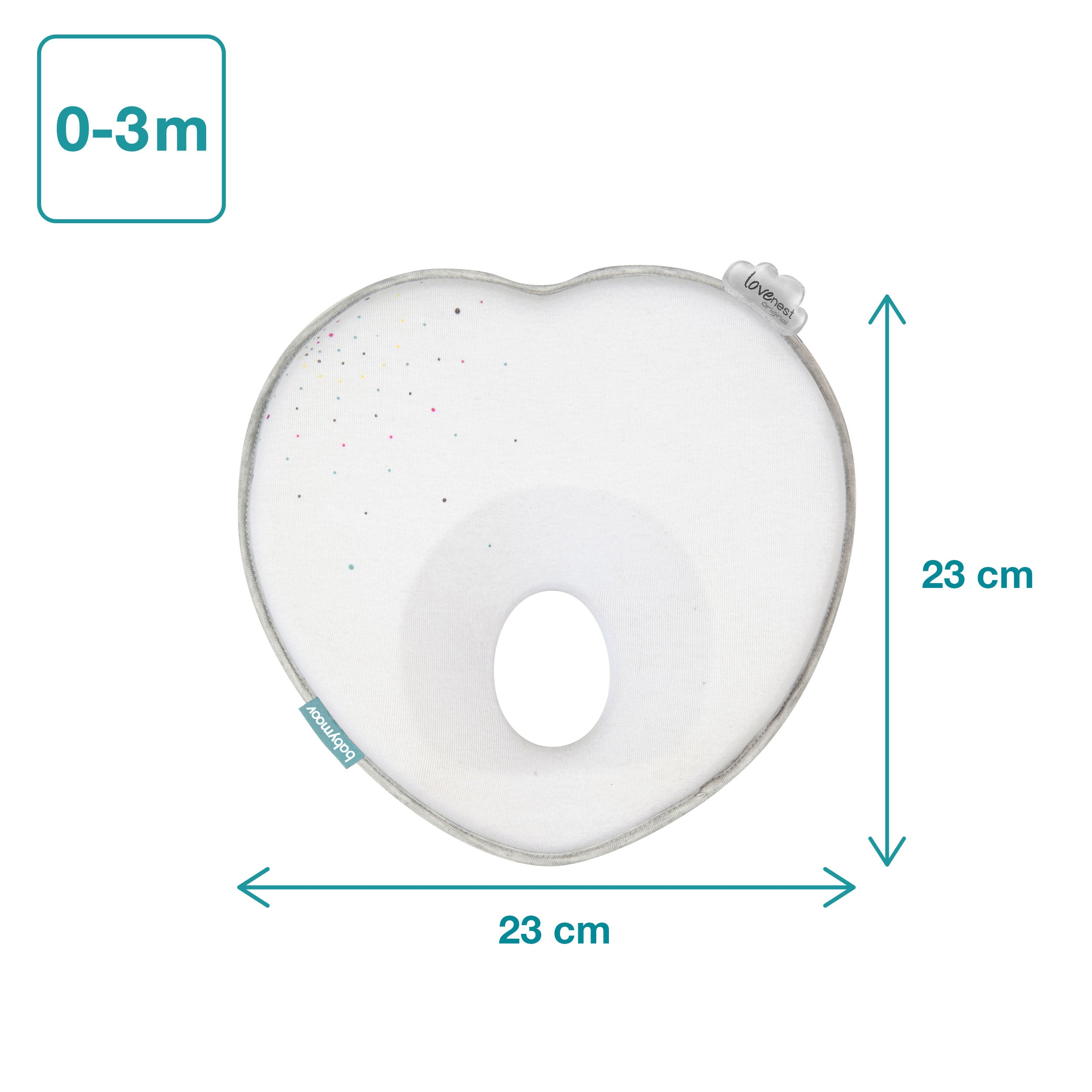 Babymoov Ergonomisches Babykissen (Lovenest) – Weiß (0–4 m) – Baby-Kopfkissen – MamaMilla