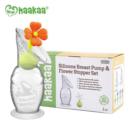 Haakaa Milchpumpe mit Blume – 150 ml – Milchpumpen-Vakuum – MamaMilla