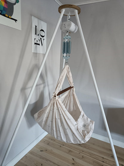 MamaMilla Sling-Wiege – Blaue Federn – Sling-Wiege – MamaMilla