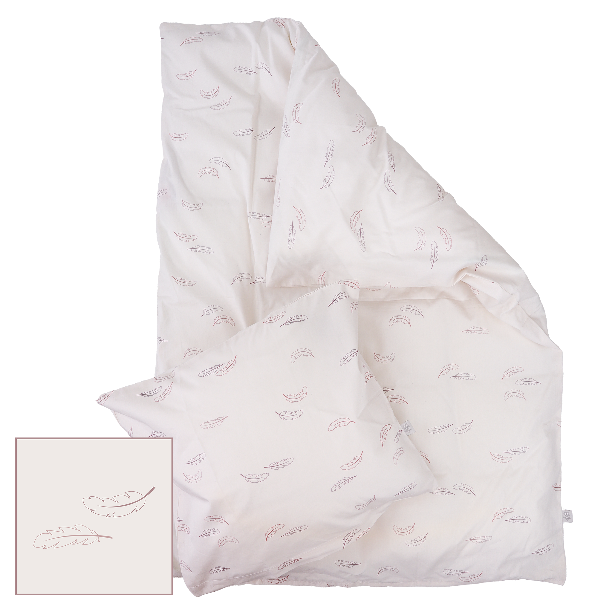 MamaMilla Junior-Bettwäsche aus Bio-Baumwolle – Rosenfedern – Junior-Bettwäsche – MamaMilla