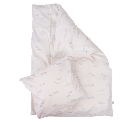 MamaMilla Babybettwäsche aus Bio-Baumwolle – Rosa Federn – Babybettwäsche – MamaMilla