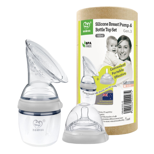 Haakaa Bröstpump med flaska - 160 ml - Bröstpump - MamaMilla