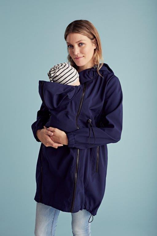 Mamalicious 3in1 Softshell-Trage- und Schwangerschaftsjacke – Dunkelblau – Tragejacke – MamaMilla