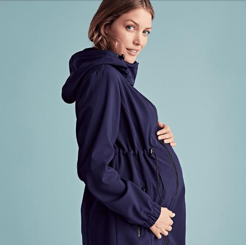 Mamalicious 3in1 Softshell-Trage- und Schwangerschaftsjacke – Dunkelblau – Tragejacke – MamaMilla