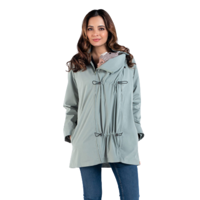Wombat &amp; Co. NUMBAT 4-in-1 Übergangsjacke für Schwangere/Tragejacke – Mintgrün – Tragejacke – MamaMilla